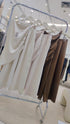 Ladies Safin Twist Asymmetrical Sleeves Blouse With Trousers Sets